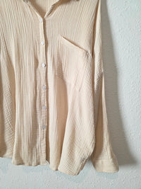 Oversized Cotton Gauze Button Up (M)