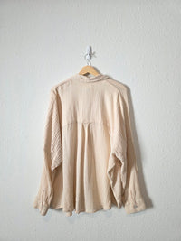 Oversized Cotton Gauze Button Up (M)