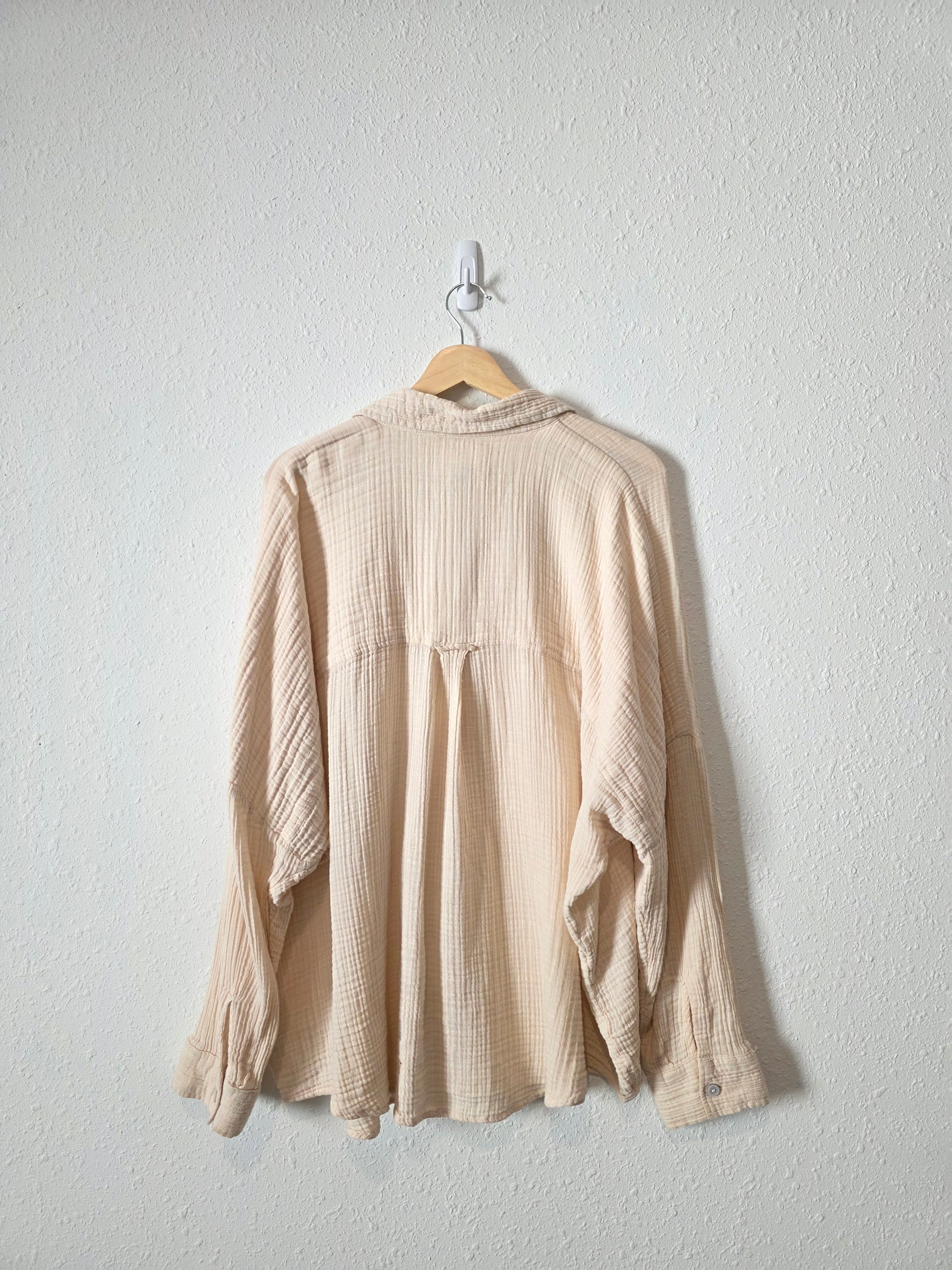 Oversized Cotton Gauze Button Up (M)