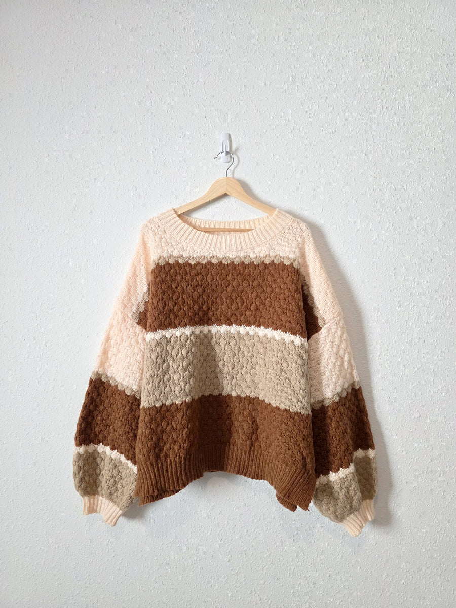 Oddi Colorblock Striped Sweater (1X/2X)