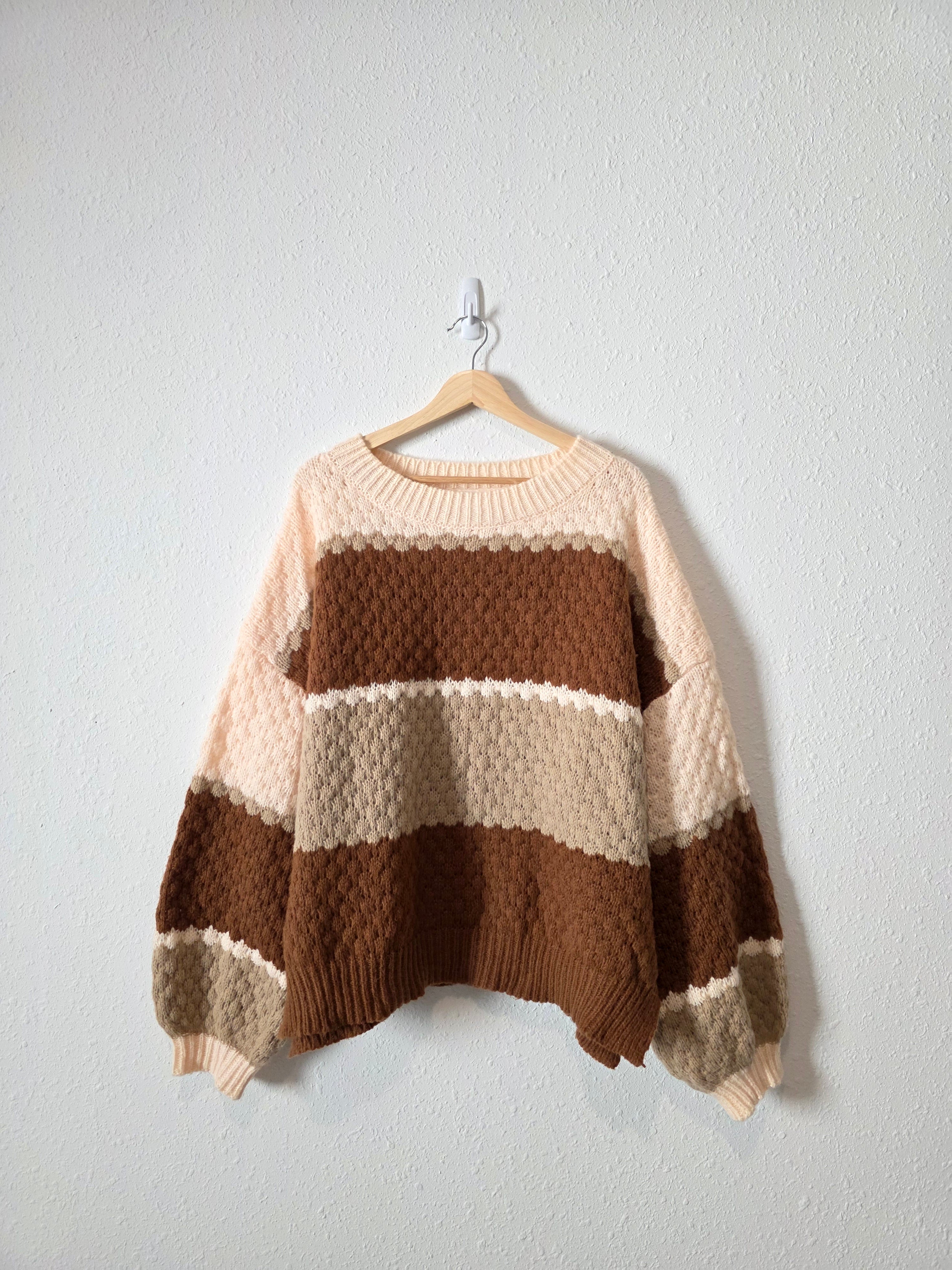 Oddi Colorblock Striped Sweater (1X/2X)