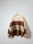 Oddi Colorblock Striped Sweater (1X/2X)