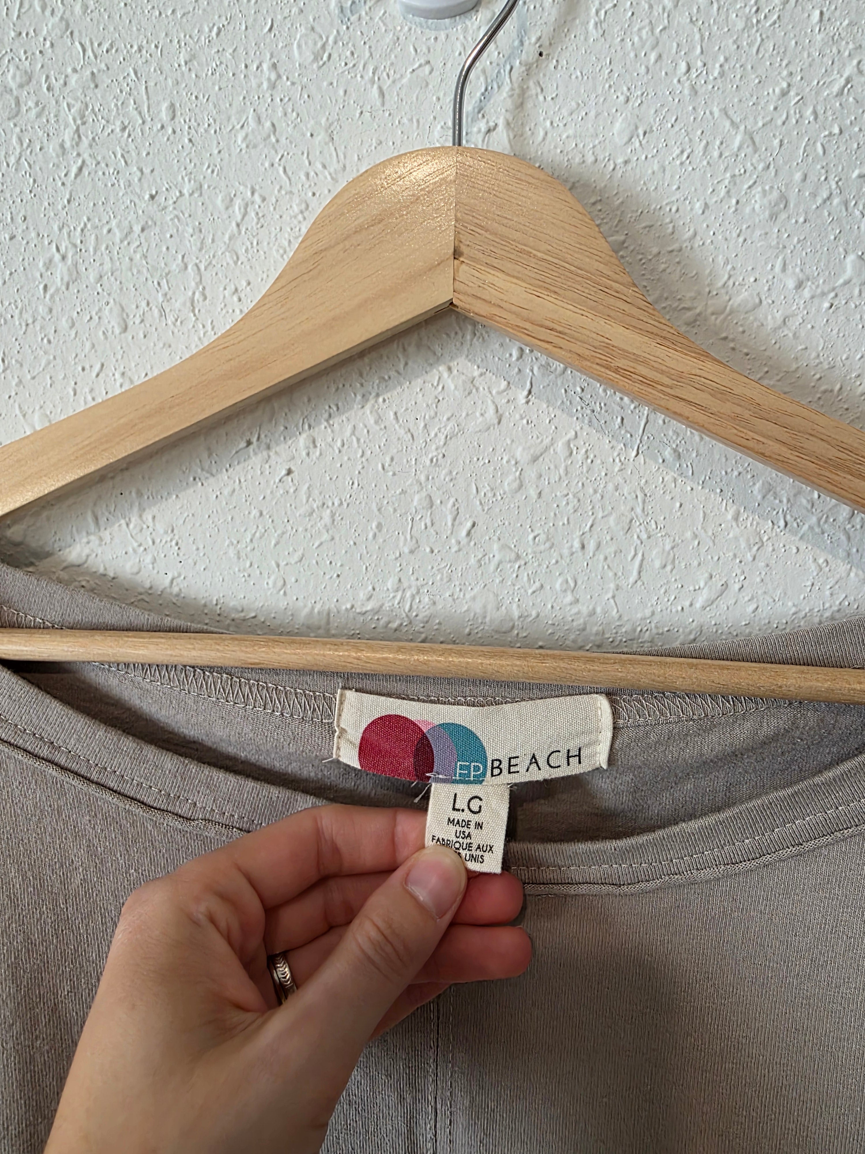 Free People Stone Cotton Tee (L)