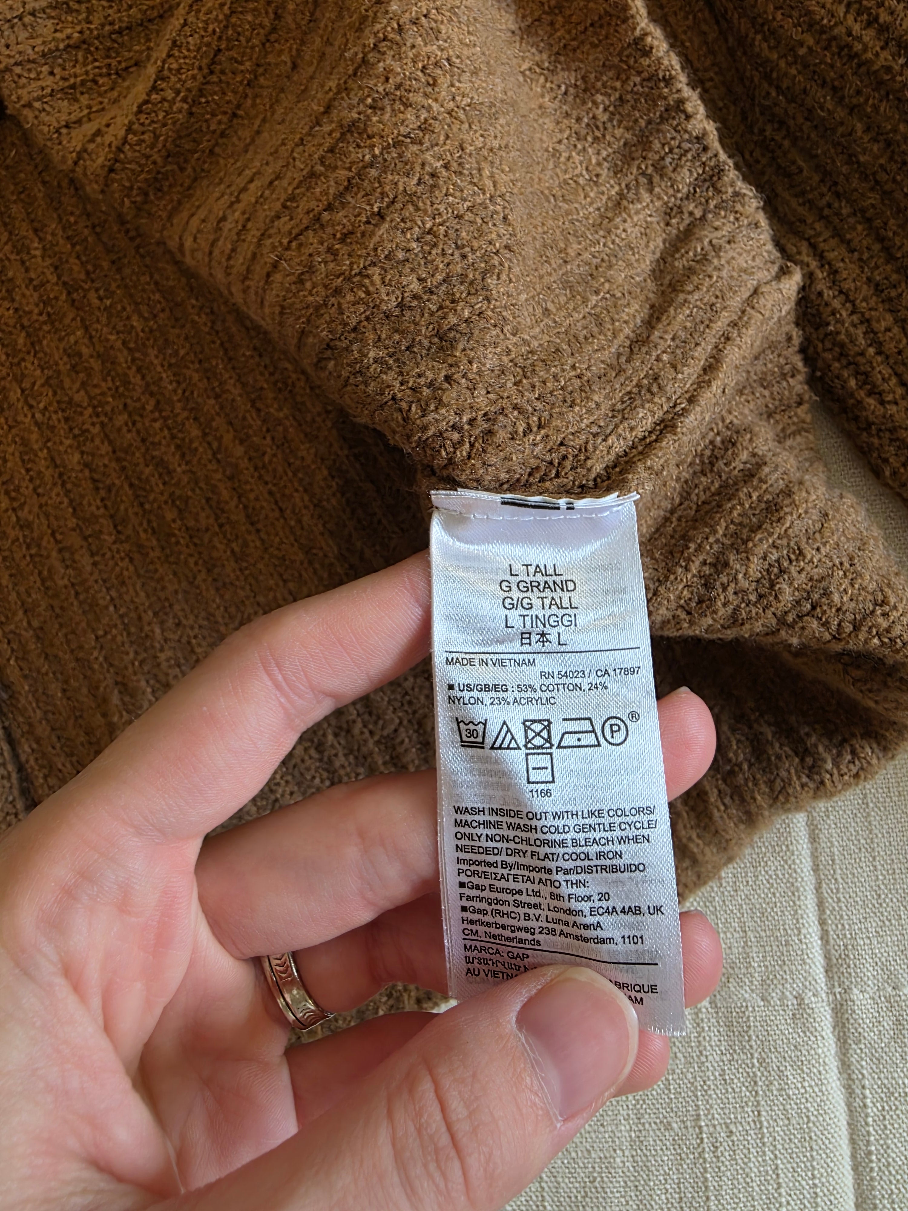 Gap Cocoa Brown Knit Sweater (L)