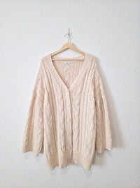 Chunky Cable Knit Cardigan (M)