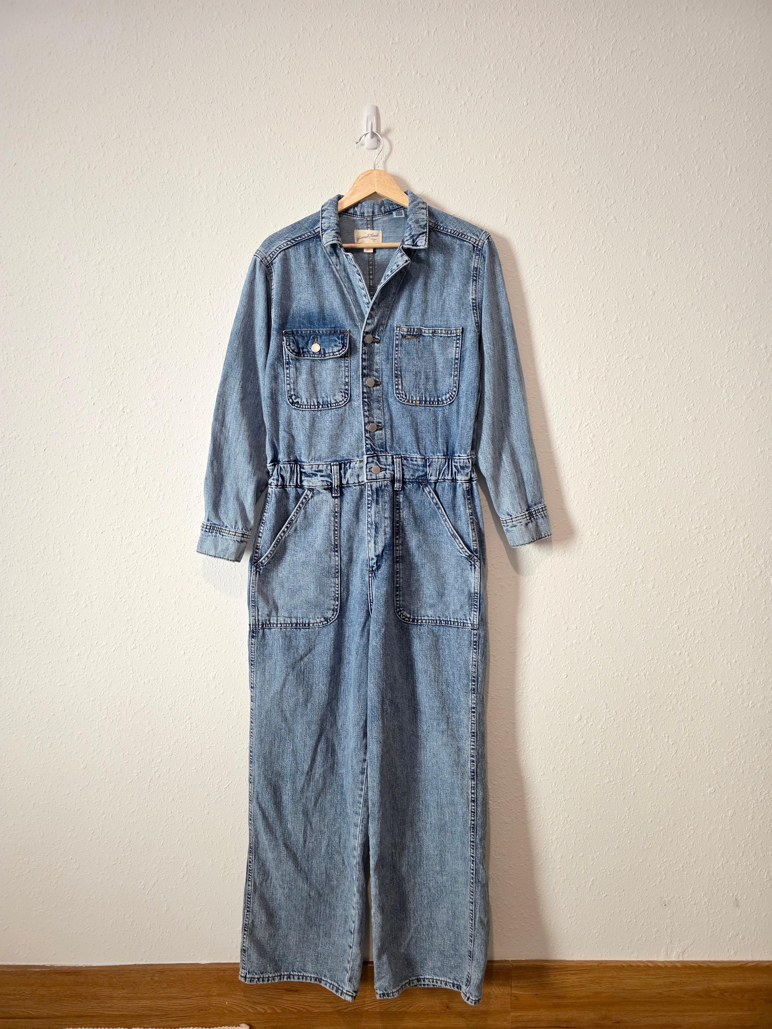 Wide Leg Denim Coveralls (8)
