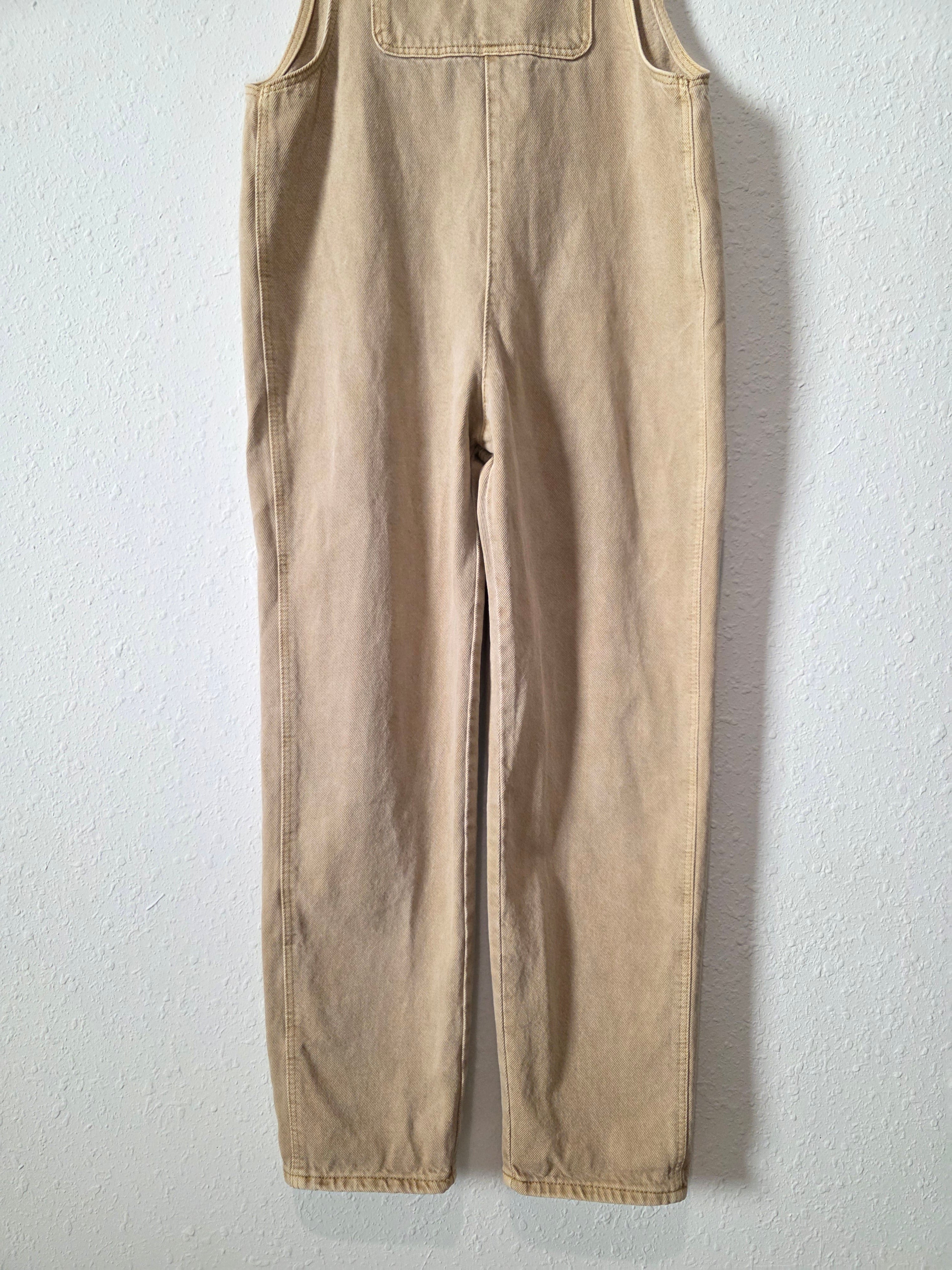 Neutral Cotton Denim Overalls (S)