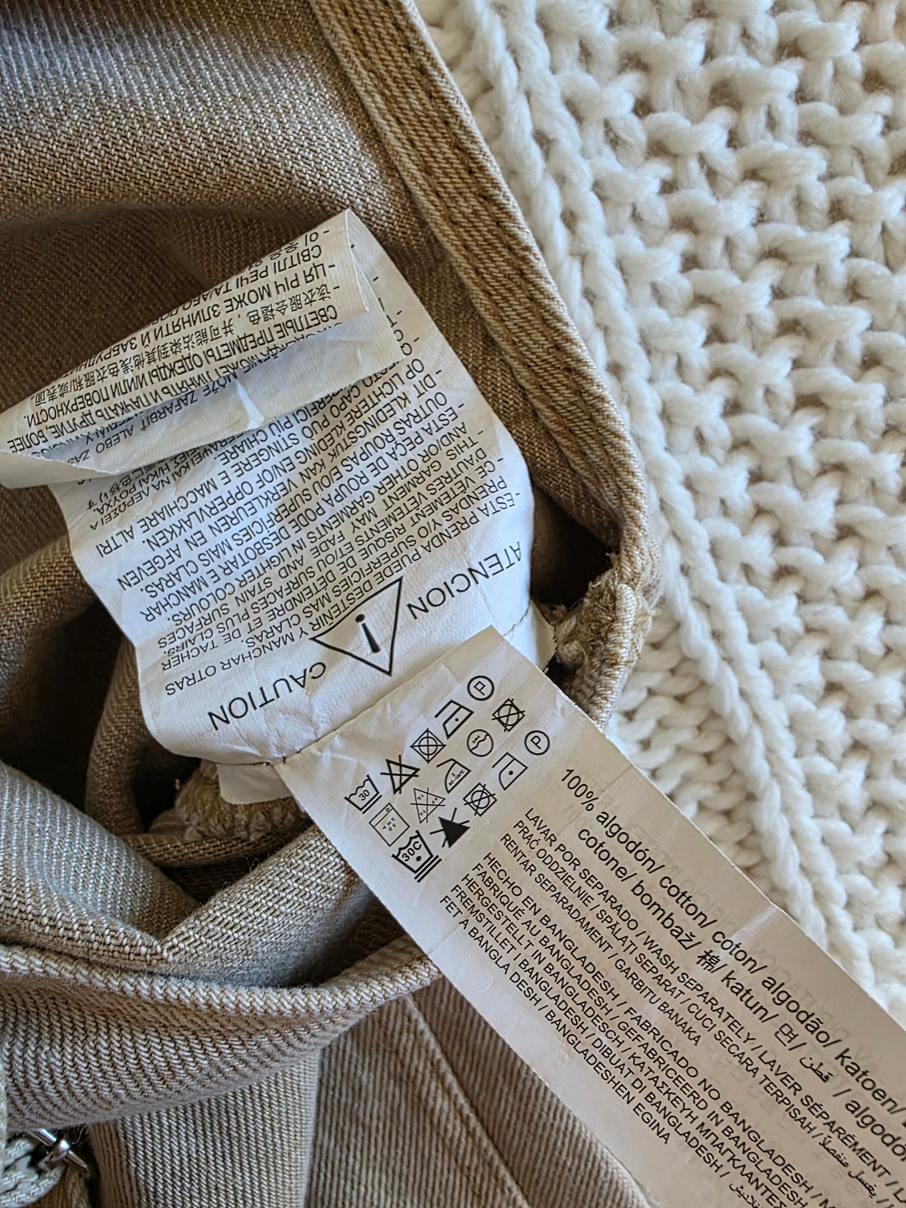 Neutral Cotton Denim Overalls (S)