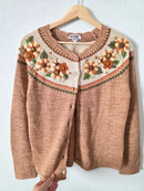 Vintage Floral Embroidered Cardigan (S/M)