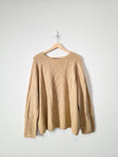 Neutral Cable Knit Sweater (XXL)