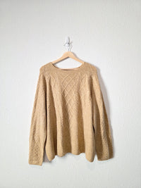 Neutral Cable Knit Sweater (XXL)