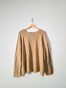 Neutral Cable Knit Sweater (XXL)