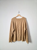 Neutral Cable Knit Sweater (XXL)