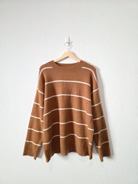 La Miel Brown Striped Sweater (L)