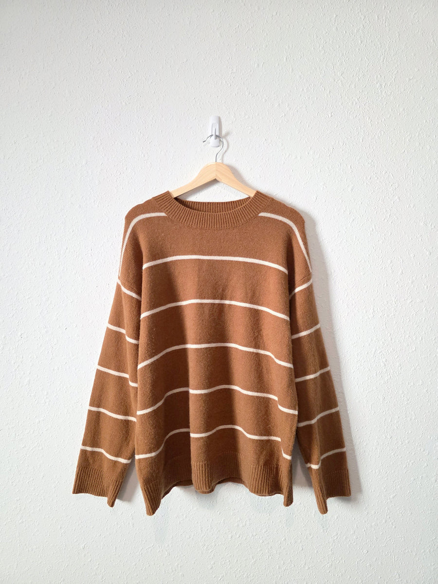 La Miel Brown Striped Sweater (L)