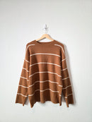 La Miel Brown Striped Sweater (L)