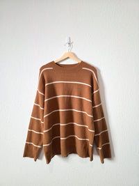 La Miel Brown Striped Sweater (L)