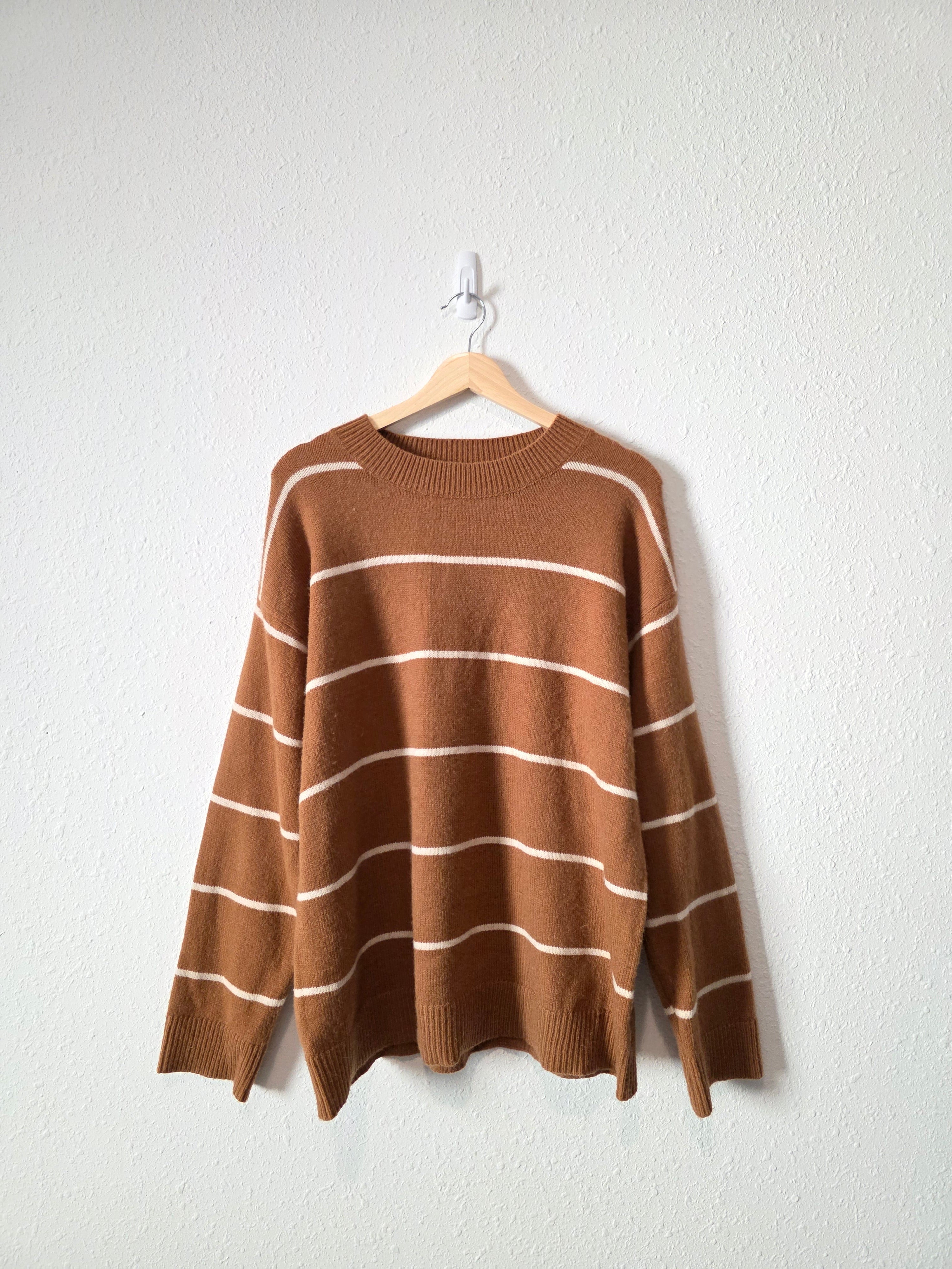 La Miel Brown Striped Sweater (L)