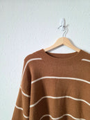 La Miel Brown Striped Sweater (L)