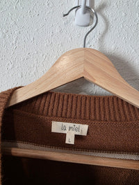 La Miel Brown Striped Sweater (L)