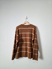 La Miel Brown Striped Sweater (L)
