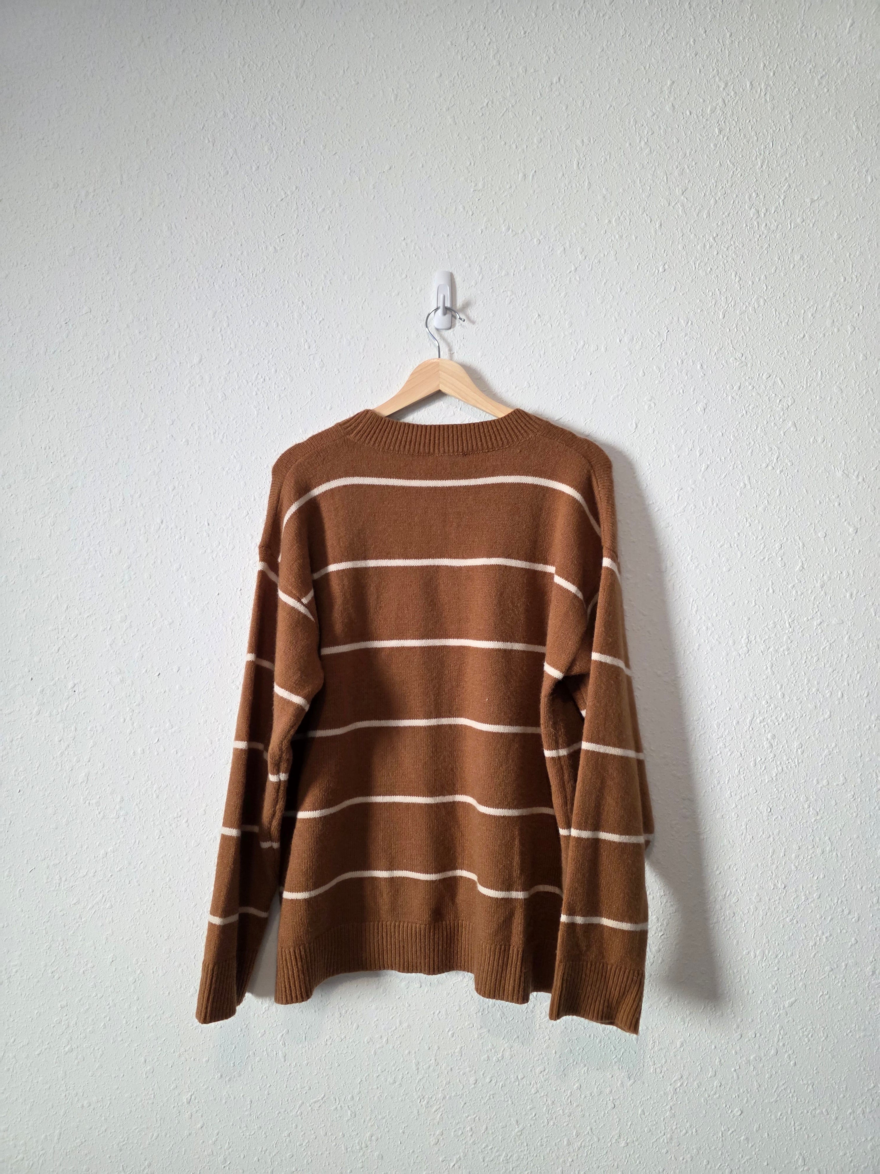 La Miel Brown Striped Sweater (L)