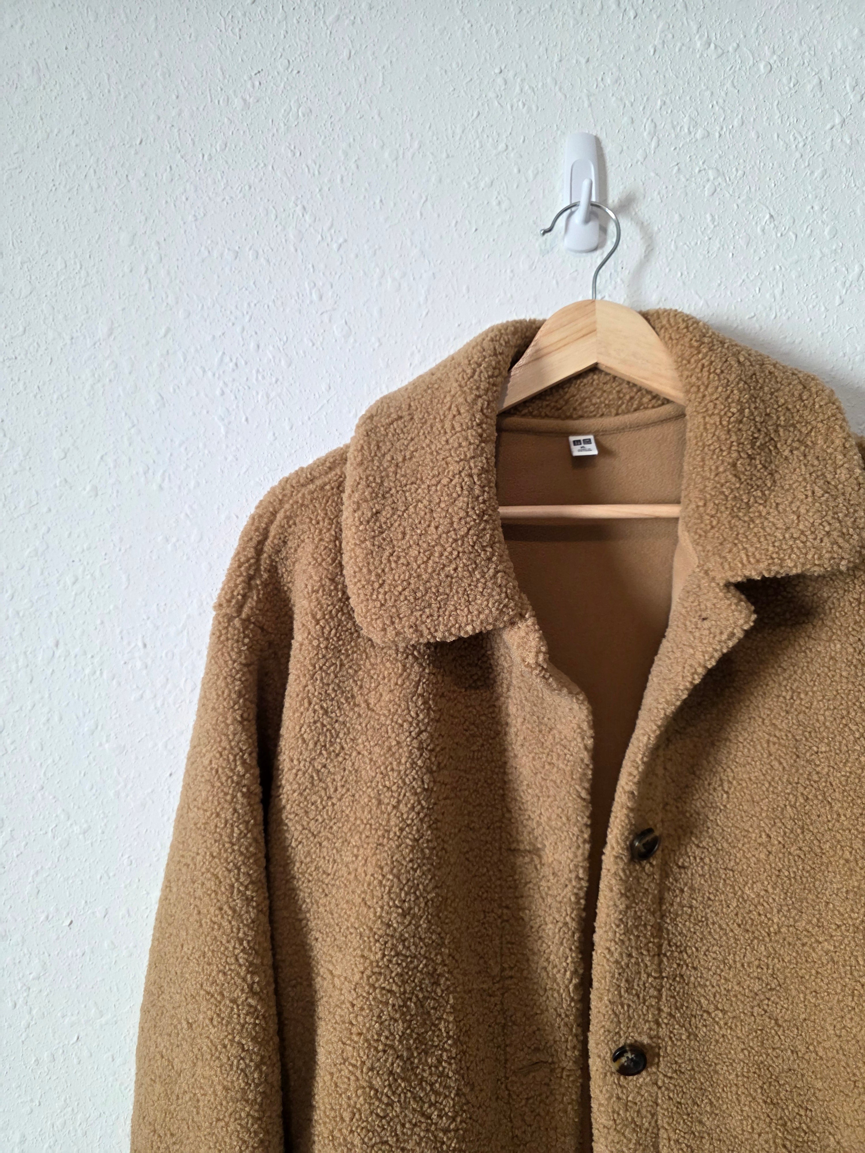Camel Brown Sherpa Fleece Jacket (XL)