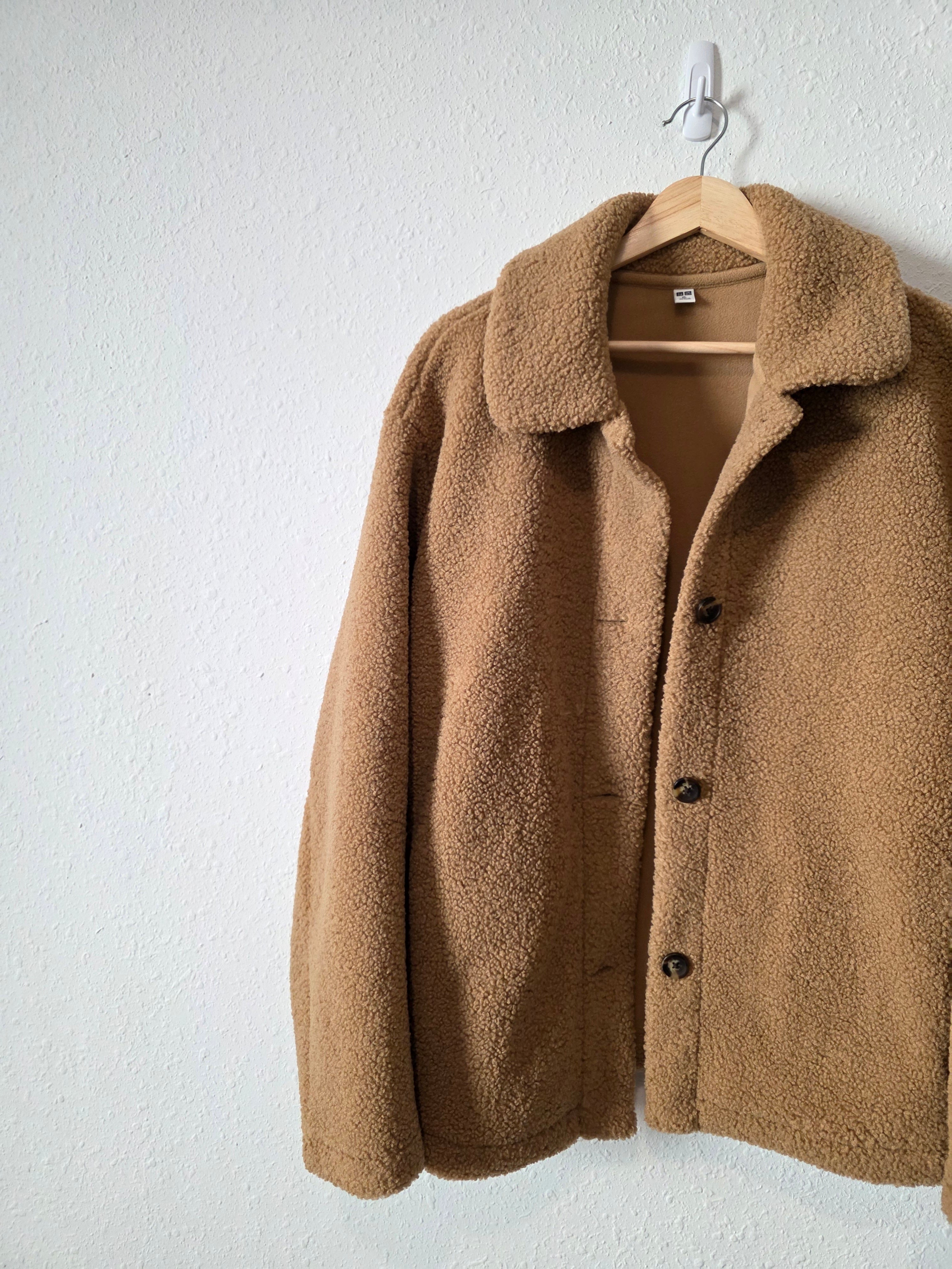 Camel Brown Sherpa Fleece Jacket (XL)
