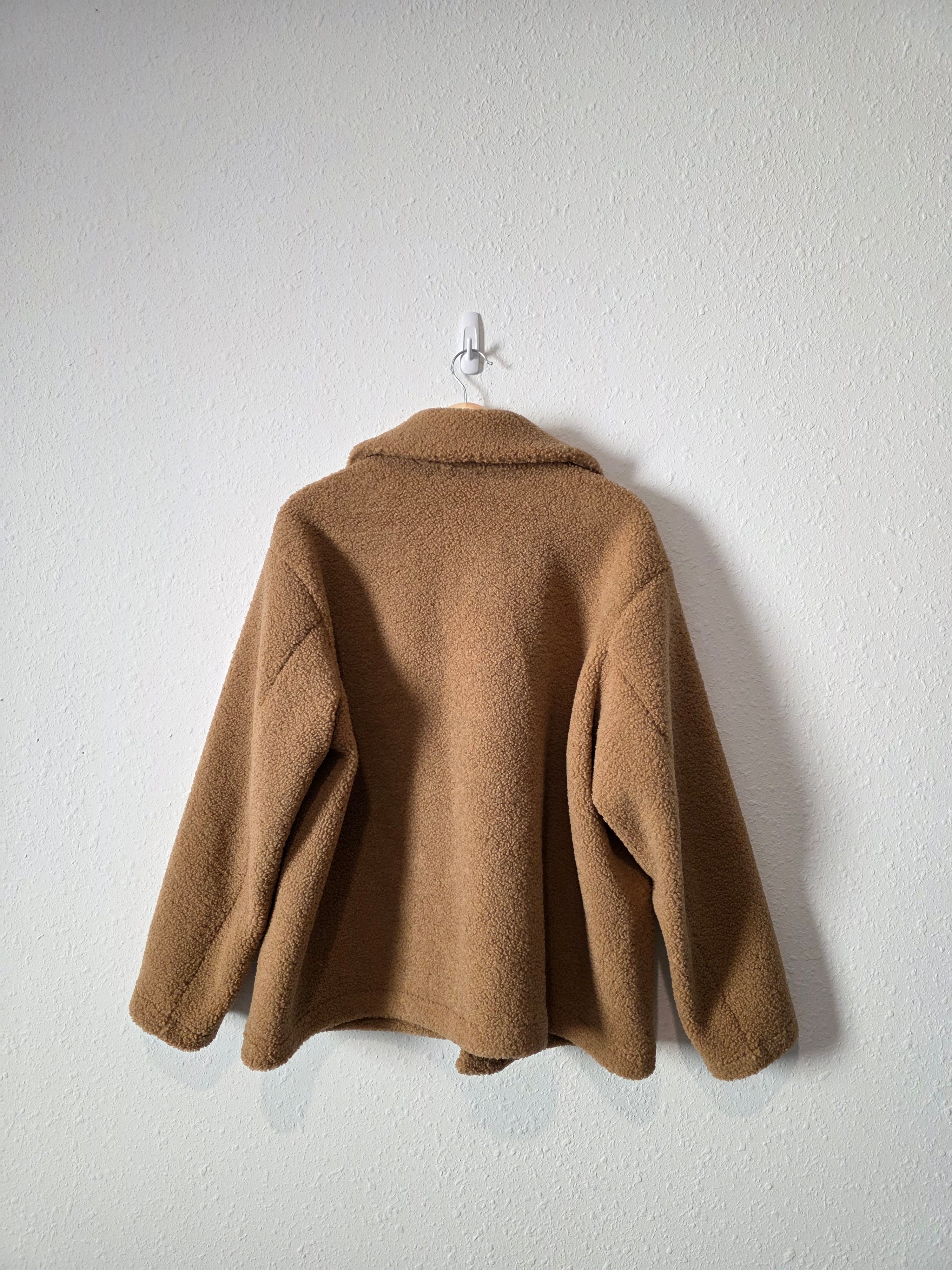 Camel Brown Sherpa Fleece Jacket (XL)