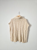 Cable Knit Turtleneck Sweater Vest (S)
