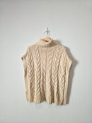 Cable Knit Turtleneck Sweater Vest (S)