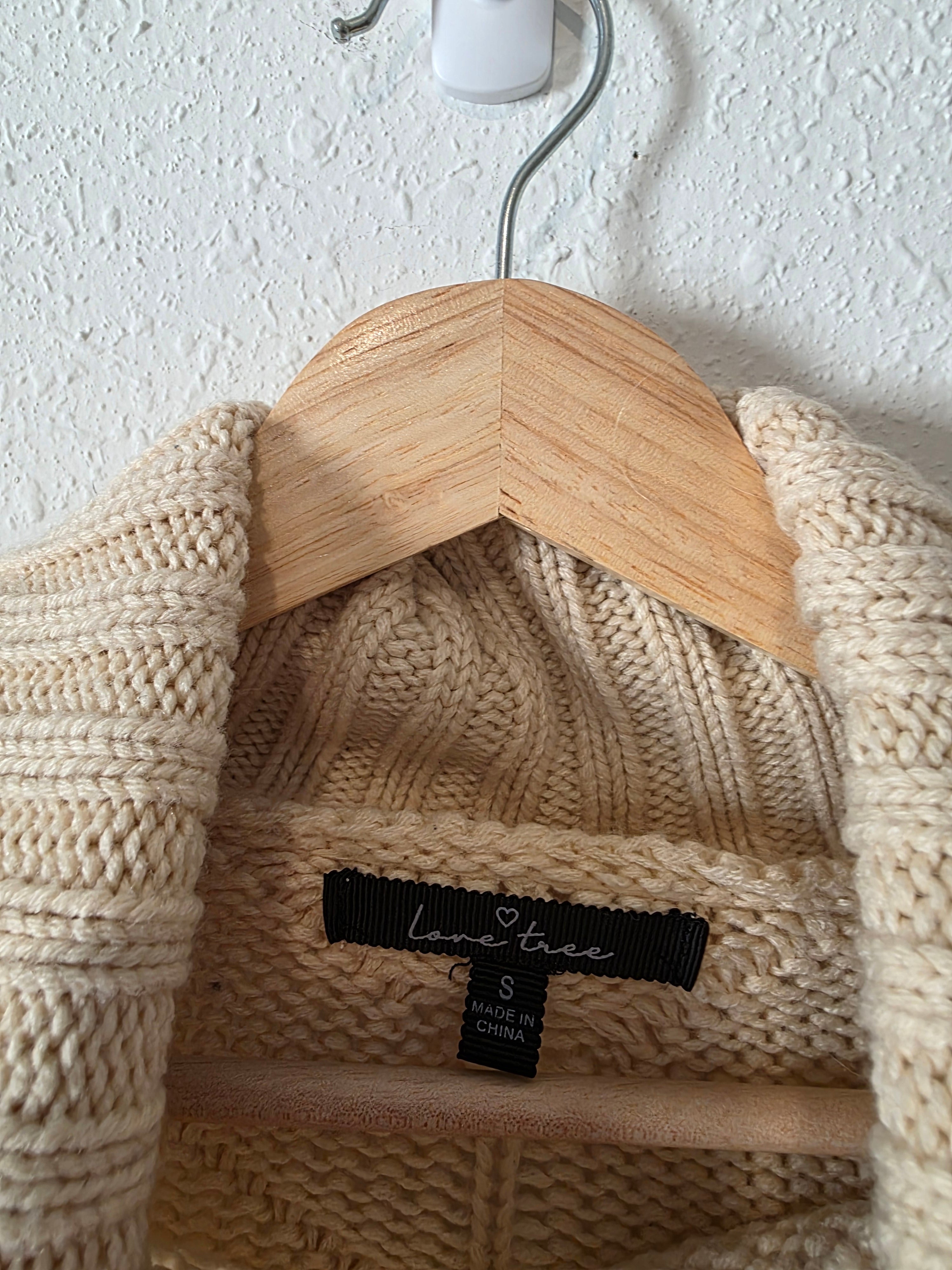 Cable Knit Turtleneck Sweater Vest (S)