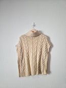 Cable Knit Turtleneck Sweater Vest (S)