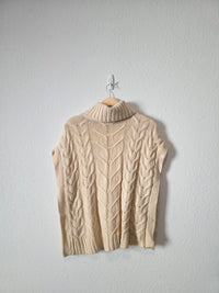 Cable Knit Turtleneck Sweater Vest (S)
