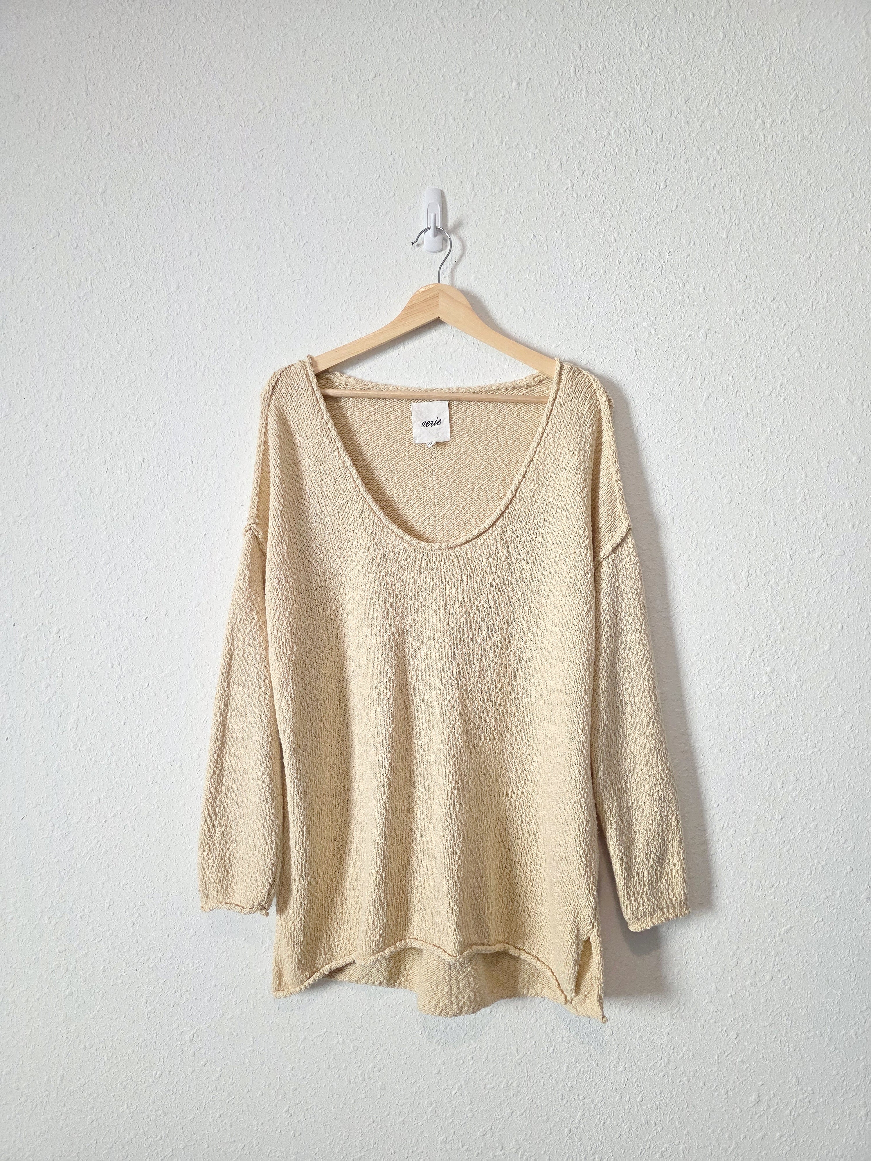 Aerie Oat Textured Sweater (M)