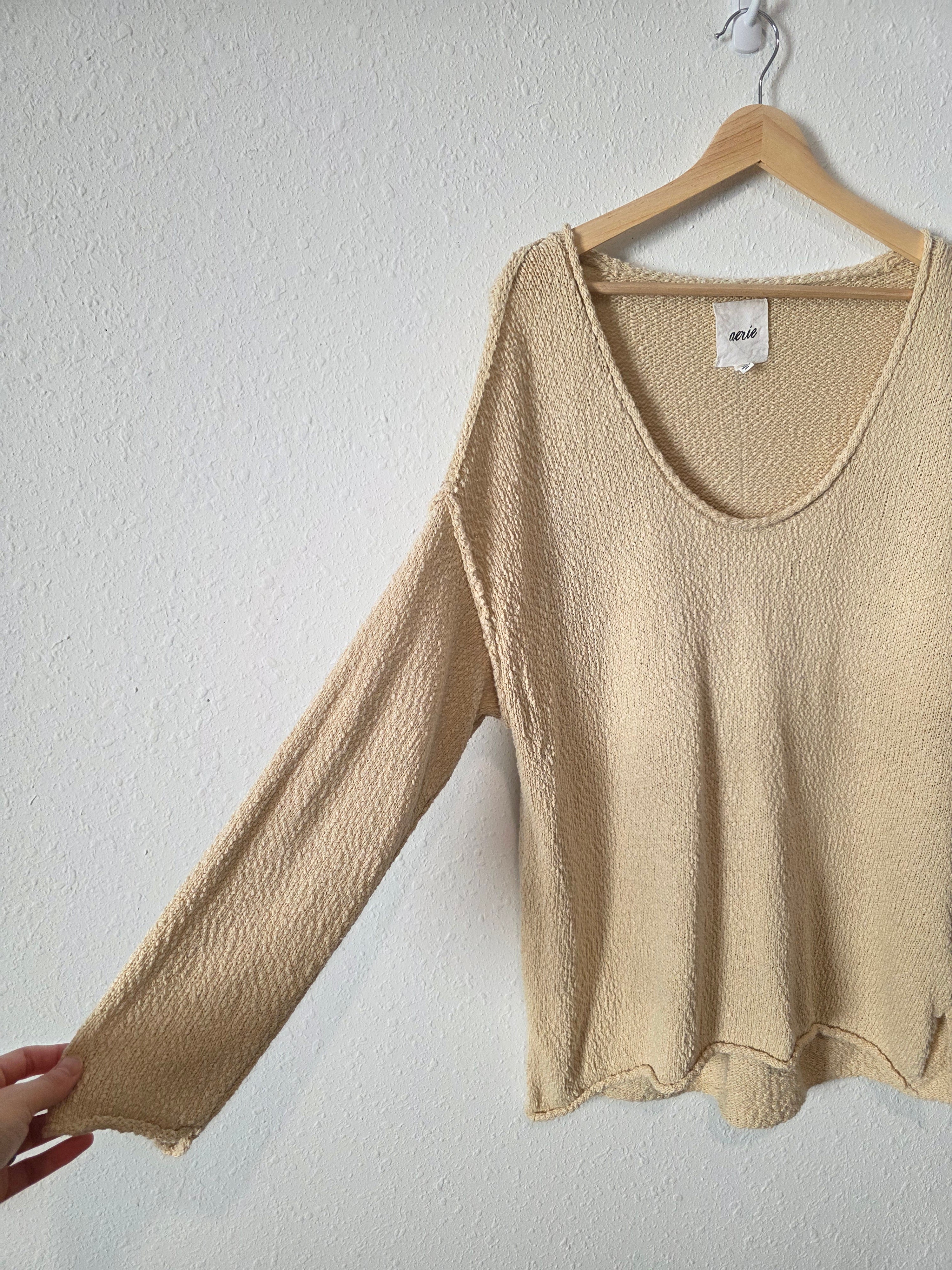 Aerie Oat Textured Sweater (M)