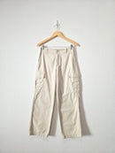 Neutral Wide Leg Cargo Pants (S)