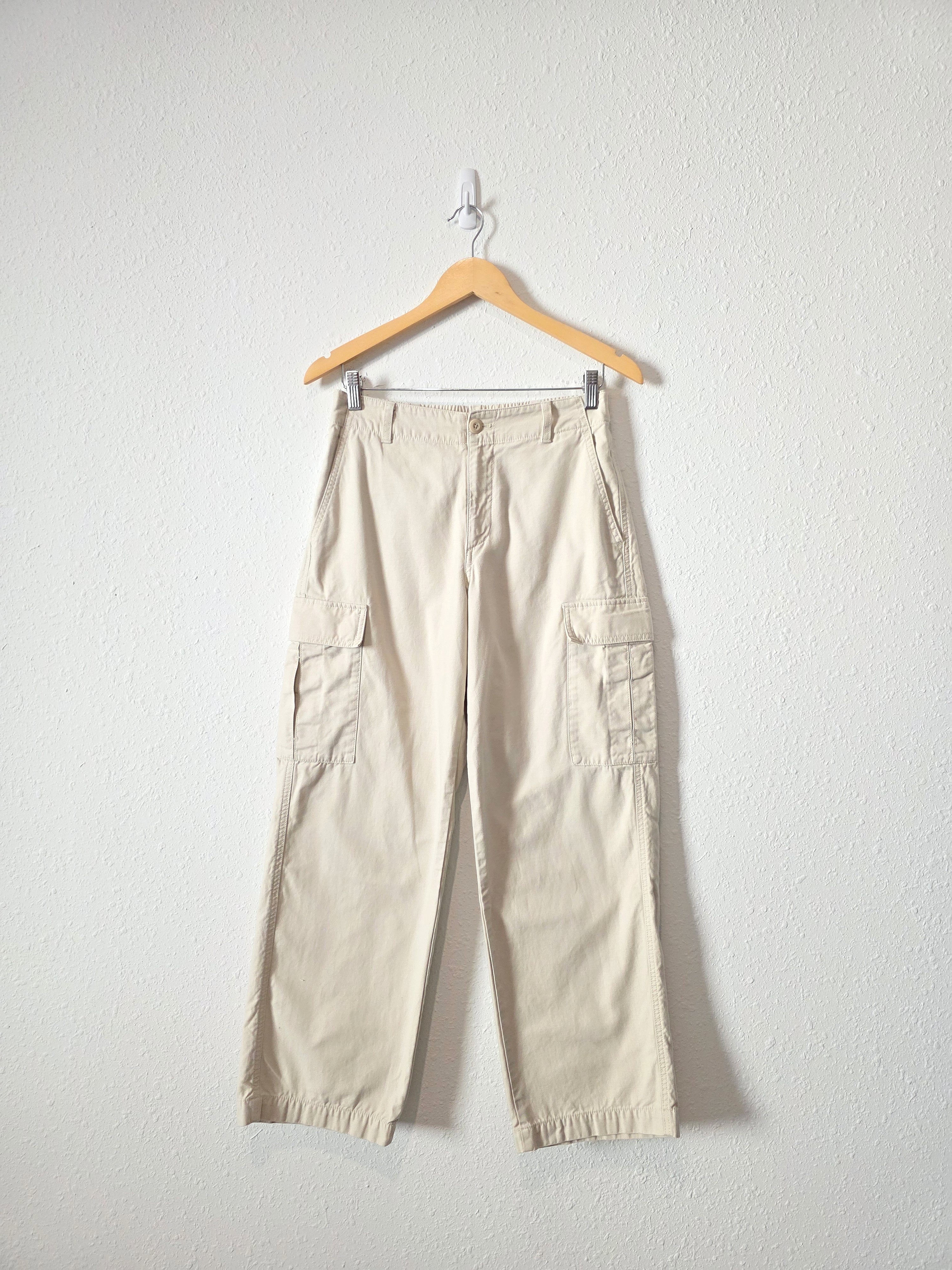 Neutral Wide Leg Cargo Pants (S)