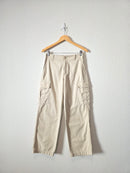Neutral Wide Leg Cargo Pants (S)