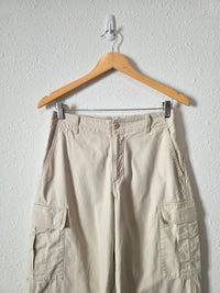 Neutral Wide Leg Cargo Pants (S)
