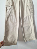 Neutral Wide Leg Cargo Pants (S)