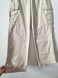 Neutral Wide Leg Cargo Pants (S)