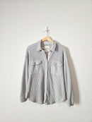 Aerie Gray Waffle Shirt Jacket (S)