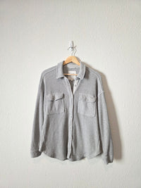 Aerie Gray Waffle Shirt Jacket (S)