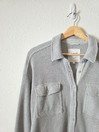 Aerie Gray Waffle Shirt Jacket (S)