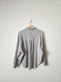 Aerie Gray Waffle Shirt Jacket (S)