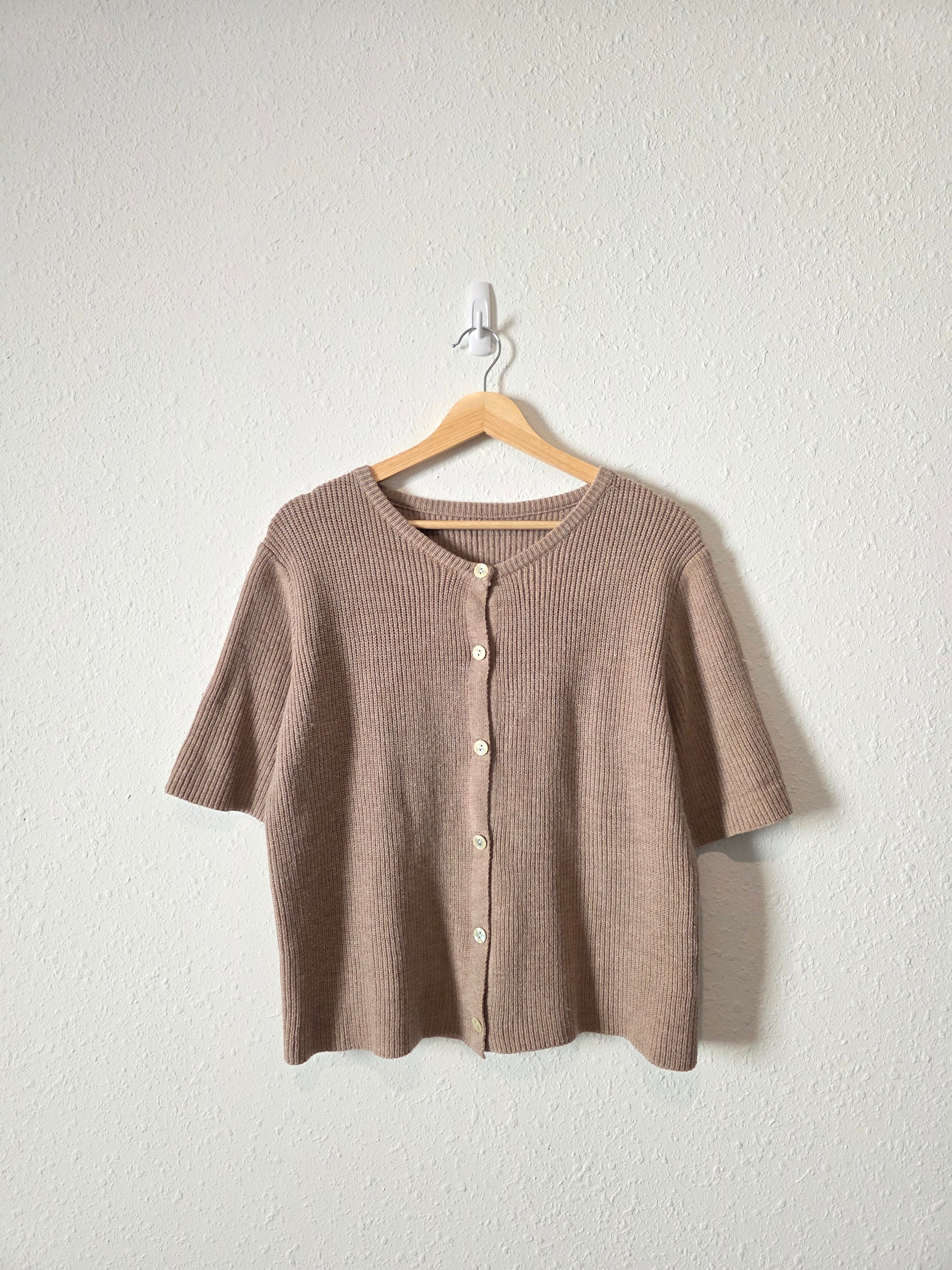 Button Up Short Sleeve Knit (M)