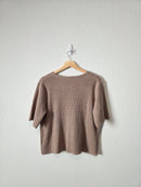 Button Up Short Sleeve Knit (M)