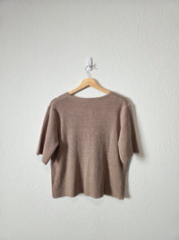 Button Up Short Sleeve Knit (M)