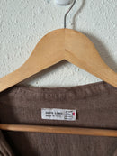 Brown Oversized Linen Button Up (OS)